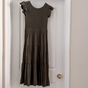 Army green maxi dress